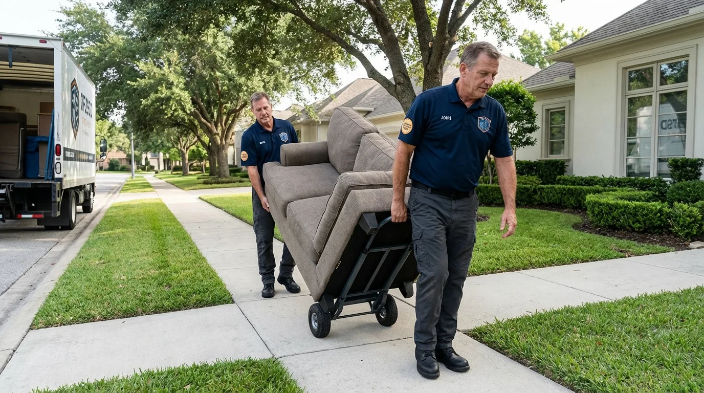Local residential moving crew loading furniture in Livingston Manor, NY