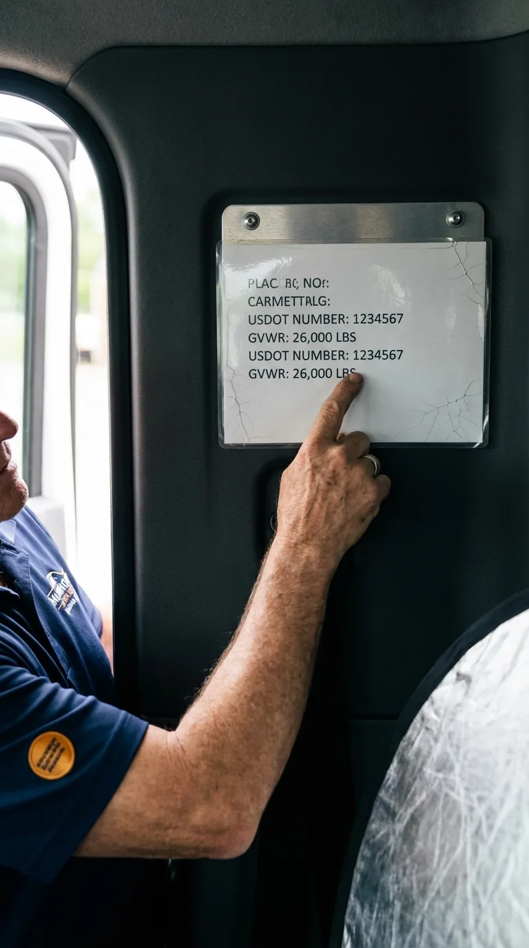 USDOT licensing placard verification in Livingston Manor